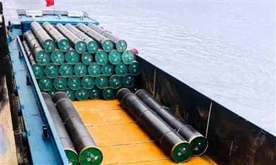 TUB SOLDAT EN ESPIRAL API-5L-X52N DE FABRICACIÓ AMERICANA SERÀ ENVIAT A TRAVÉS DEL PACÍFIC AL PORT DE HOUSTON, EUA